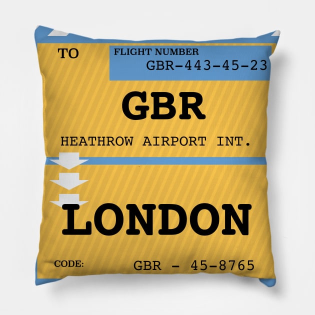 Great Britain Plane ticket Pillow by nickemporium1