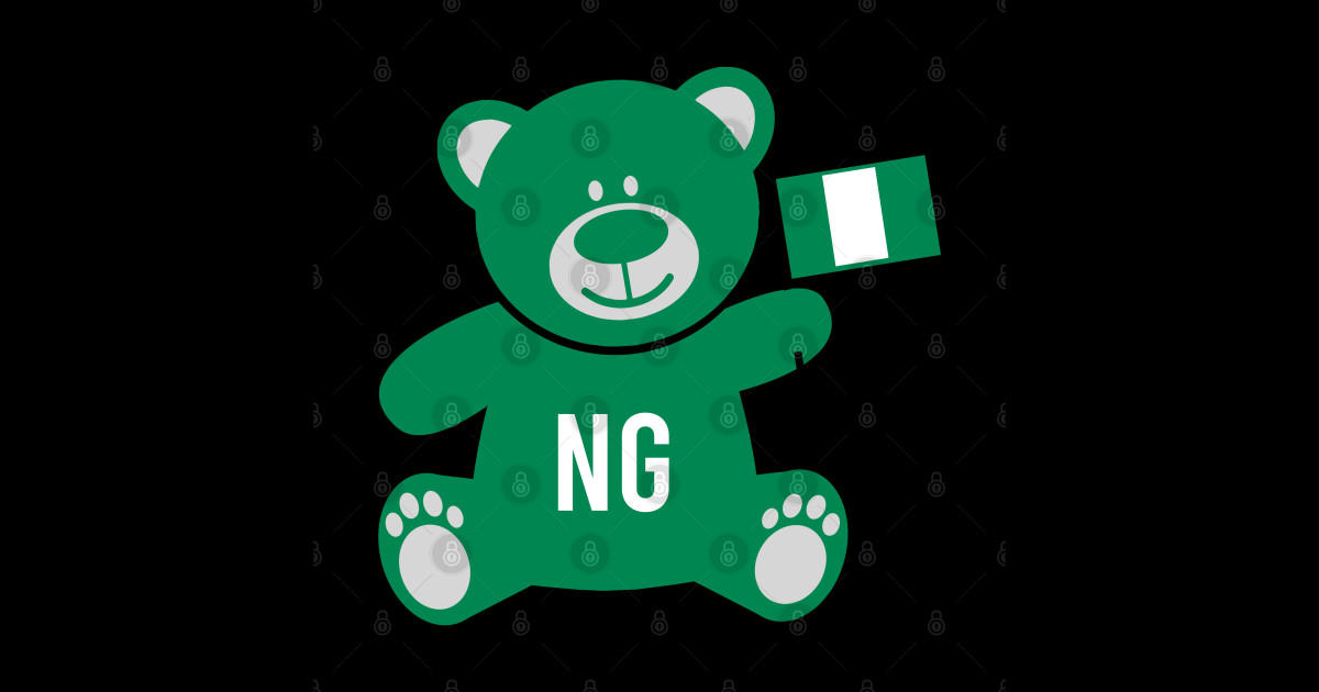 NIGERIAN TEDDY BEAR Nigerian American Flag Of Nigeria Sticker