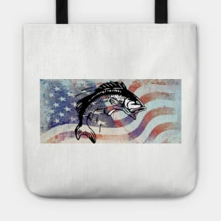 USA American Flag Patriotic Cool Graphic Distressed Design Hobby Gifts Fishing Tote