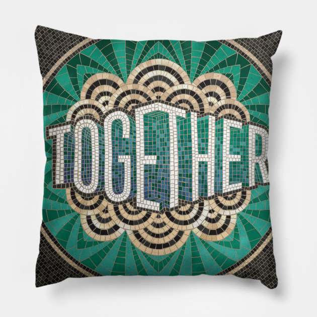 Together Fauxsaic Pillow by stefankunz