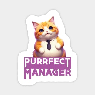 Just a Purrfect Manager Funny Cat Magnet