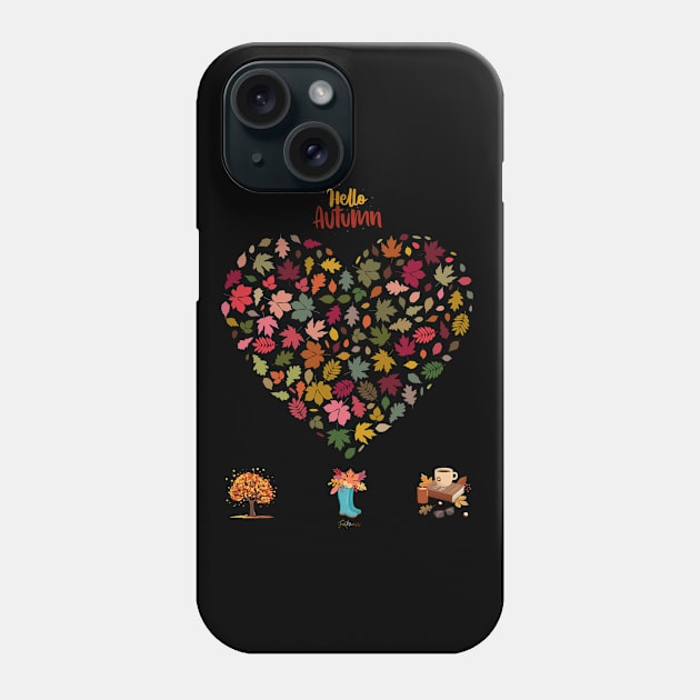 Autumn leaves heart Phone Case by Funtomass