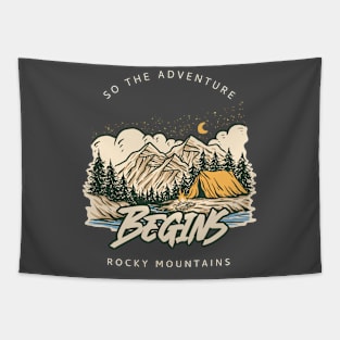 So the Adventure Begins Rocky Mountains Tapestry