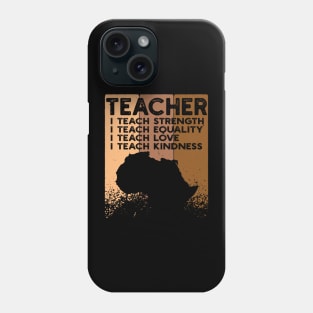 teacherBlack Women Teacher Afro Retro Black History Month Phone Case