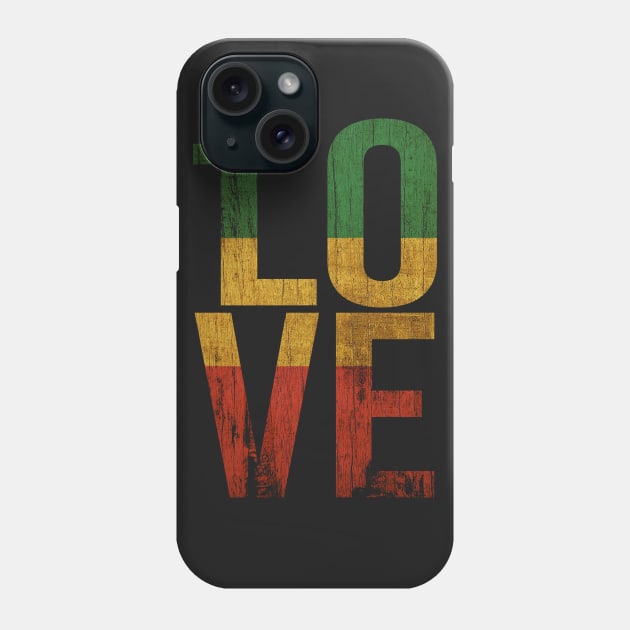 One Love Rasta Distressed Design Phone Case by UNDERGROUNDROOTS