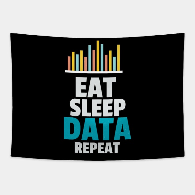 Eat Sleep Data Repeat Tapestry by Teesson