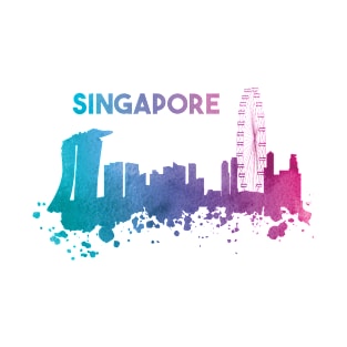 Singapore Watercolor Skyline T-Shirt