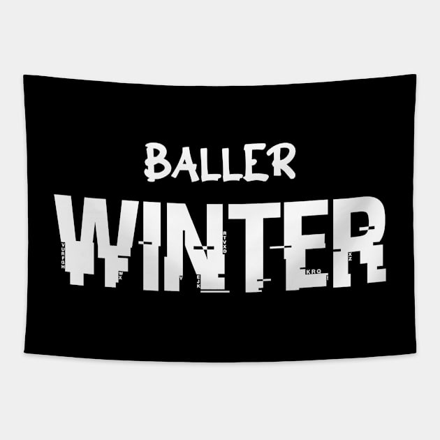 Baller Winter Basketball Christmas Quote Saying Tapestry by MaystarUniverse