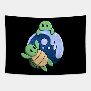 Sea Turtle Waves Tapestry