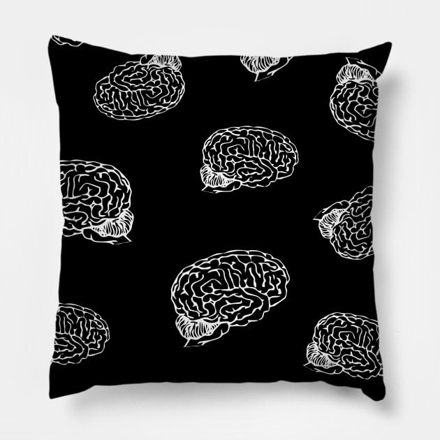 human brain collage, white Pillow by RosArt100