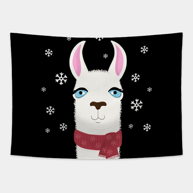 Xmas Llama Tapestry by valentinahramov