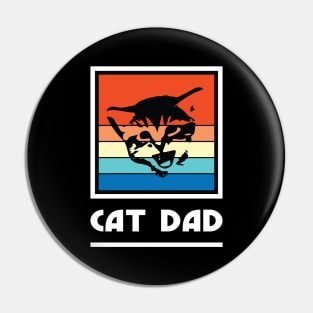 Cat Dad Vintage Retro Pin