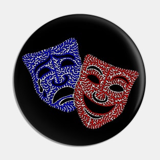 Comedy & Tragedy Masks Pin