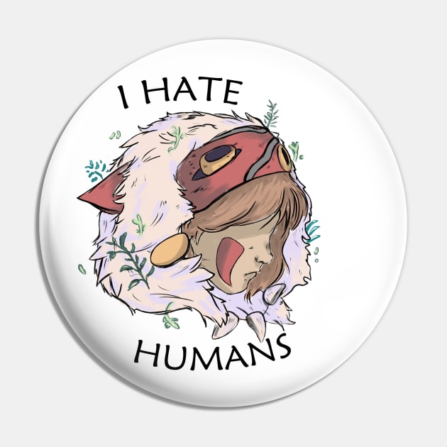 I Hate Humans Pin by Rosbel