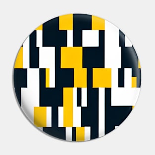 Yellow black and white abstract geometric pattern, Bauhaus style Pin