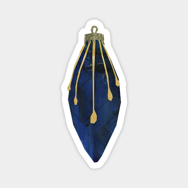 Bauble - Trad blue gold drops Magnet by Babban Gaelg