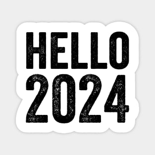 Hello 2024 - Text Style Black Font Magnet