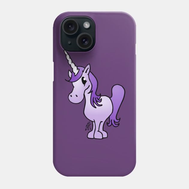 Purple unicorn Phone Case by Cardvibes