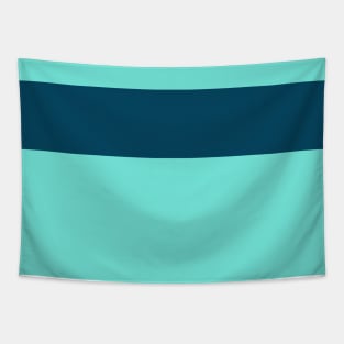 A prime arrangement of Ice, Tiffany Blue, Water Blue and Midnight Green (Eagle Green) stripes. Tapestry
