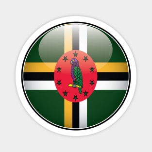 Dominica National Flag Glossy Button Magnet