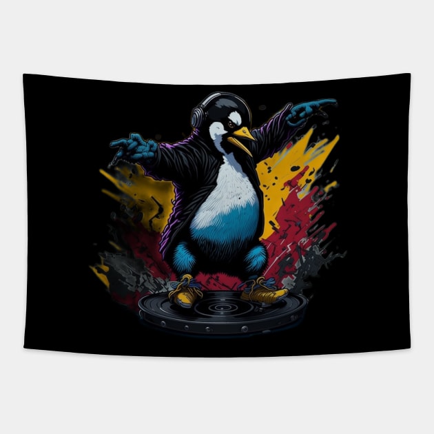Penguin hip-hop Tapestry by Rizstor