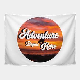 Adventure Begins Here Tapestry