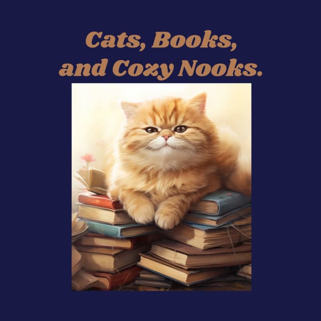 Cats, Books, and Cozy Nooks by KittyStampedeCo