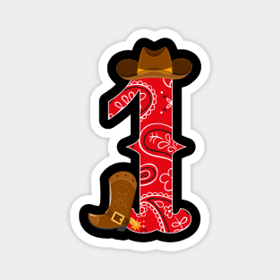 Kids 1st Birthday One Year Old Baby Cowboy Western Rodeo Party Magnet