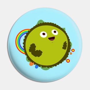 Happy Green Planet Pin