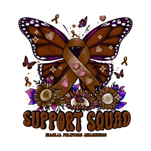 Familia Polyposis Awareness - Support Squad butterfly sunflower T-Shirt