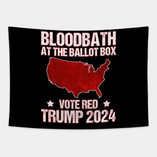 Bloodbath At The Ballot Box 2024 Vote Red USA Map MAGA Tapestry