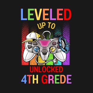 Leveled Up To Unlocked 4th Grade Video Game Back To School T-Shirt