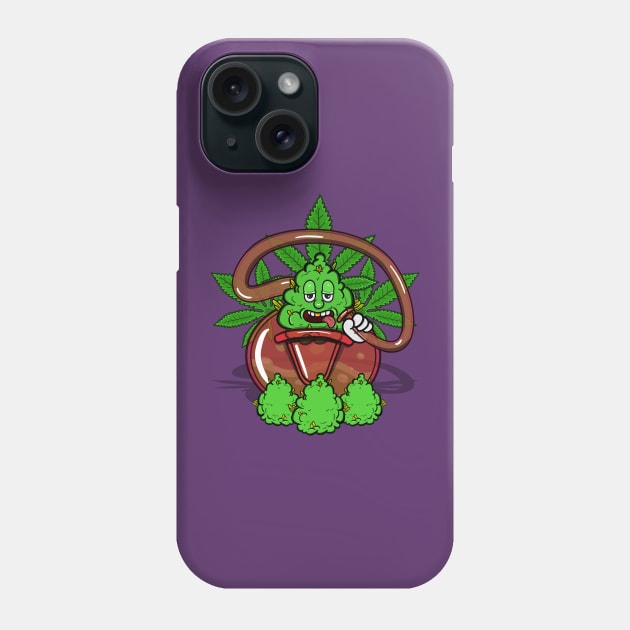 Weed Bud On Glass Bong and Marijuana Phone Case by tedykurniawan12