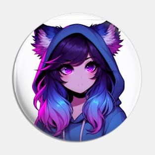 Furry Anime Girl Pin