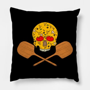 Pizza Skull and Bones Pillow