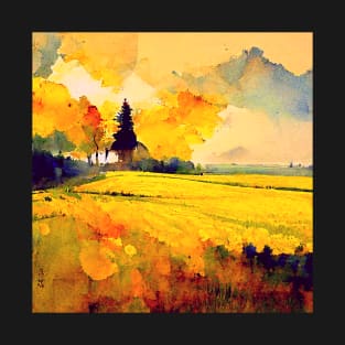 Watercolor Summer Fields of Yellow T-Shirt