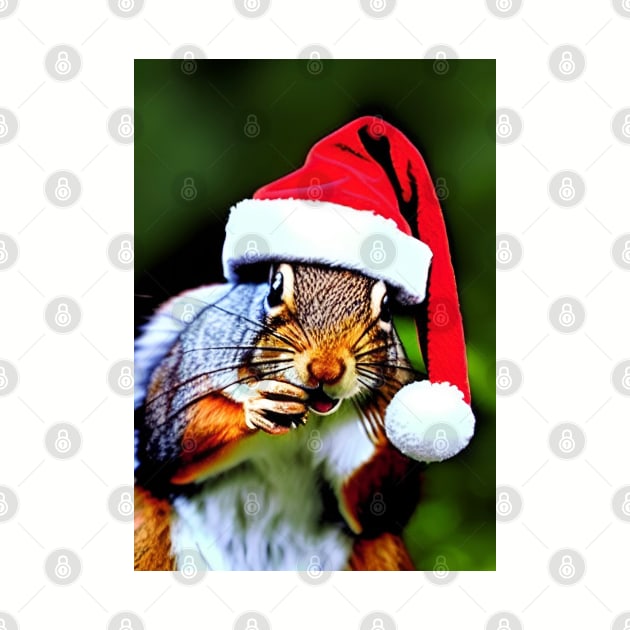 CUTE CHRISTMAS HAT SQUIRREL by sailorsam1805