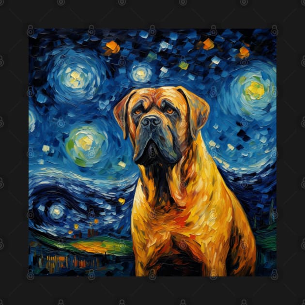 Boerboel dog painted in Van Gogh style by NatashaCuteShop