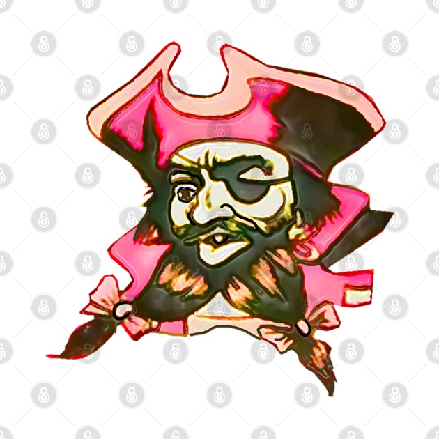 Pink pirate with bow in beard by Marccelus