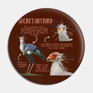 Animal Facts - Secretarybird Pin