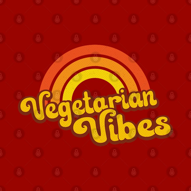 Vegetarian Retro Rainbow Orange by Jitterfly