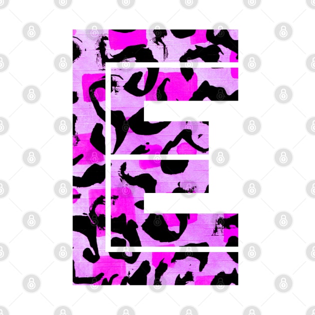 Abstract Letter E Watercolour Leopard Print Alphabet by Squeeb Creative