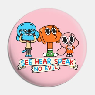 Gumball Darwin Anais No Evil Pin