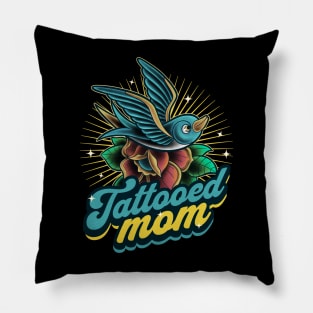 Sparrow Tattooed Mom Pillow