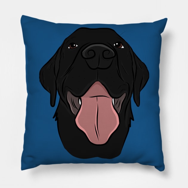 Happy Black Lab Pillow by rmcbuckeye