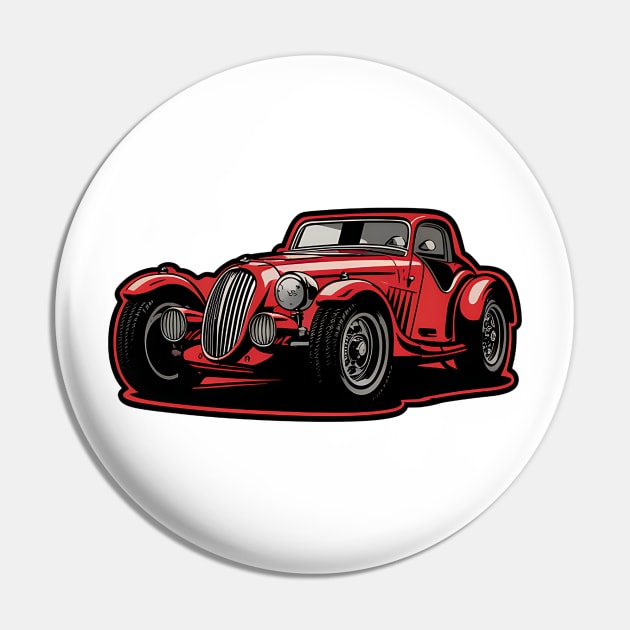 Vintage Red Car Pin by Missionslice 