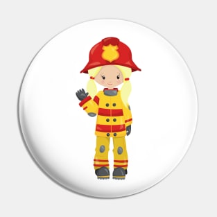 Girl Fireman, Female Firefighter, Blonde Hair Pin