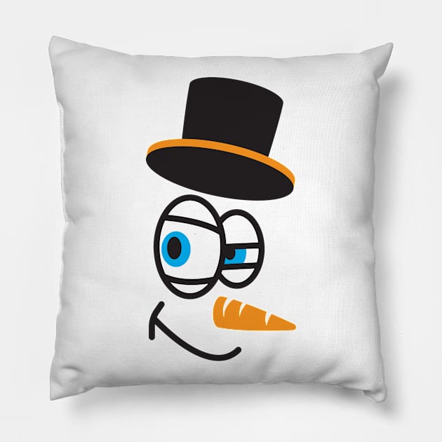 snowman face Pillow by MZeeDesigns