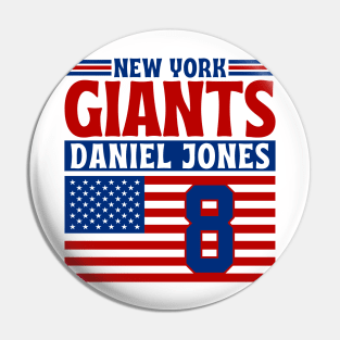 New York Giants Jones 8 American Flag Football Pin