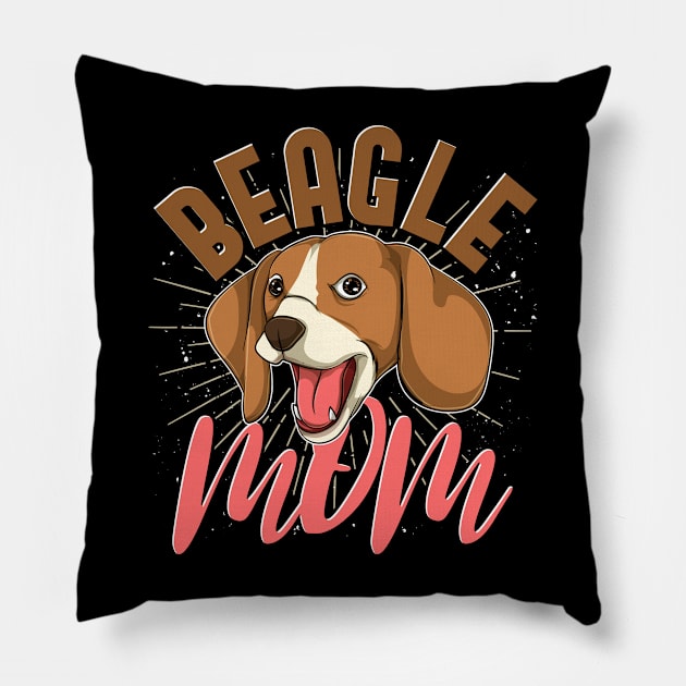 Dog Mom Mothers Day Dog Lover Dog Breed Beagle Pillow by ShirtsShirtsndmoreShirts